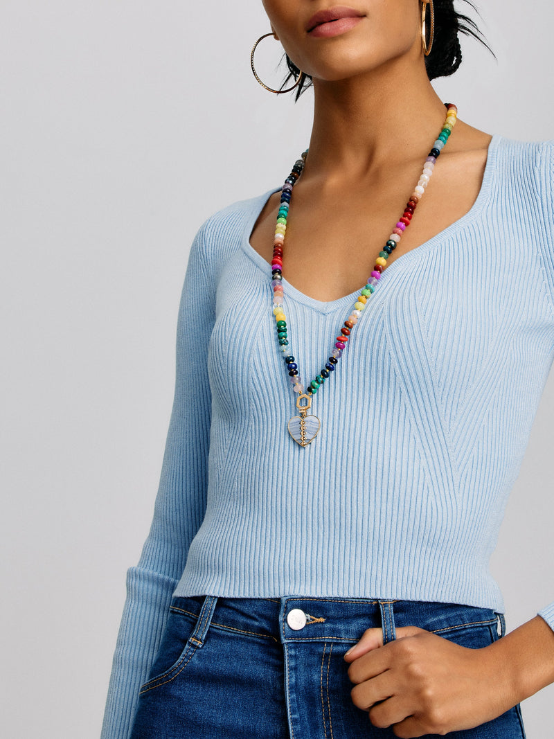 32" Rainbow Bead Foundation Necklace