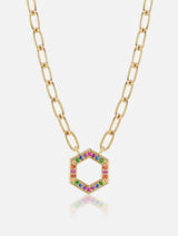 18" Rainbow Hex Cable Chain Foundation Necklace