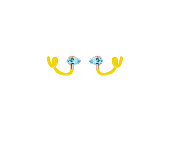 Tendril Crawler Earrings in Yellow