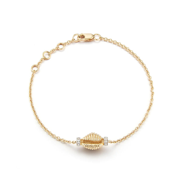 Thread and Shell Bracelet with Diamonds