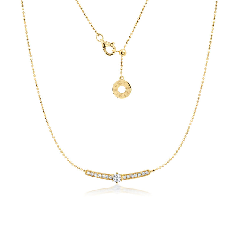 Diamond Curved Bar Necklace