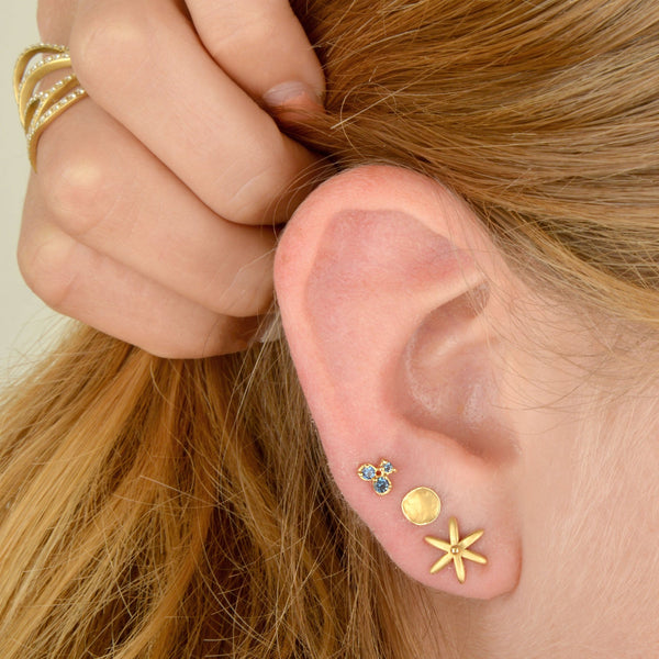 Trio Cluster Sapphire Earrings