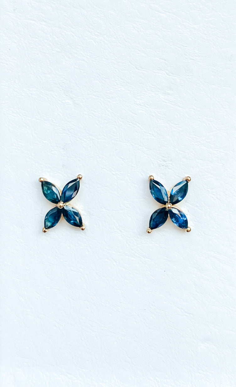 Large Mariposa Studs in Sapphire
