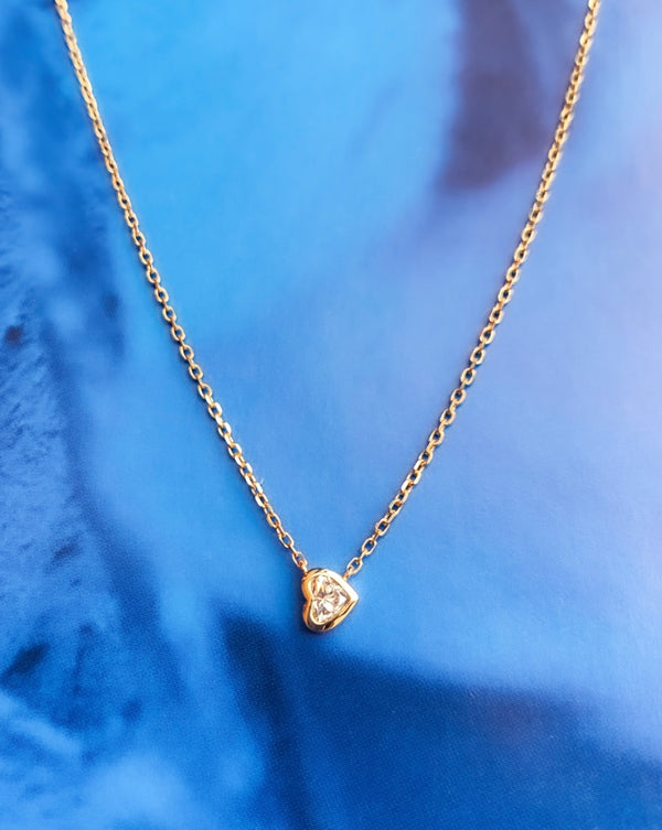 Diamond Heart Shape Bezel Pendant