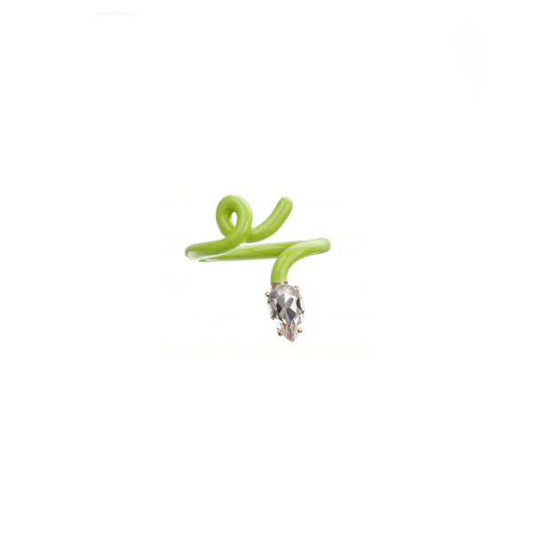 Baby Vine Tendril Ring in Lime Green