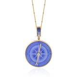 Voyage True North Blue Chalcedony Reversible Compass