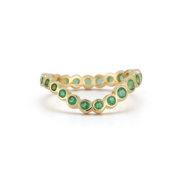 Bubble Wave Emerald Ring