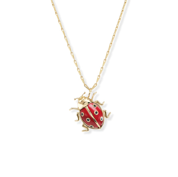Shop Sydney Evan 14k Gold & Diamond Open Wing Ladybug Necklace