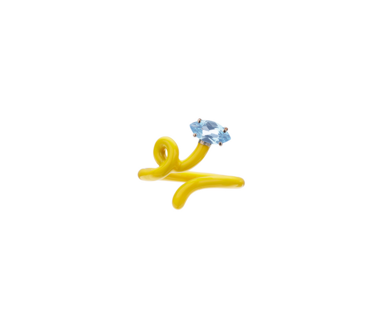 Baby Vine Tendril Ring in Yellow