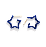 Midnight Blue Starlight Hoop Earrings