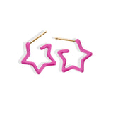 Hot Pink Starlight Hoop Earrings